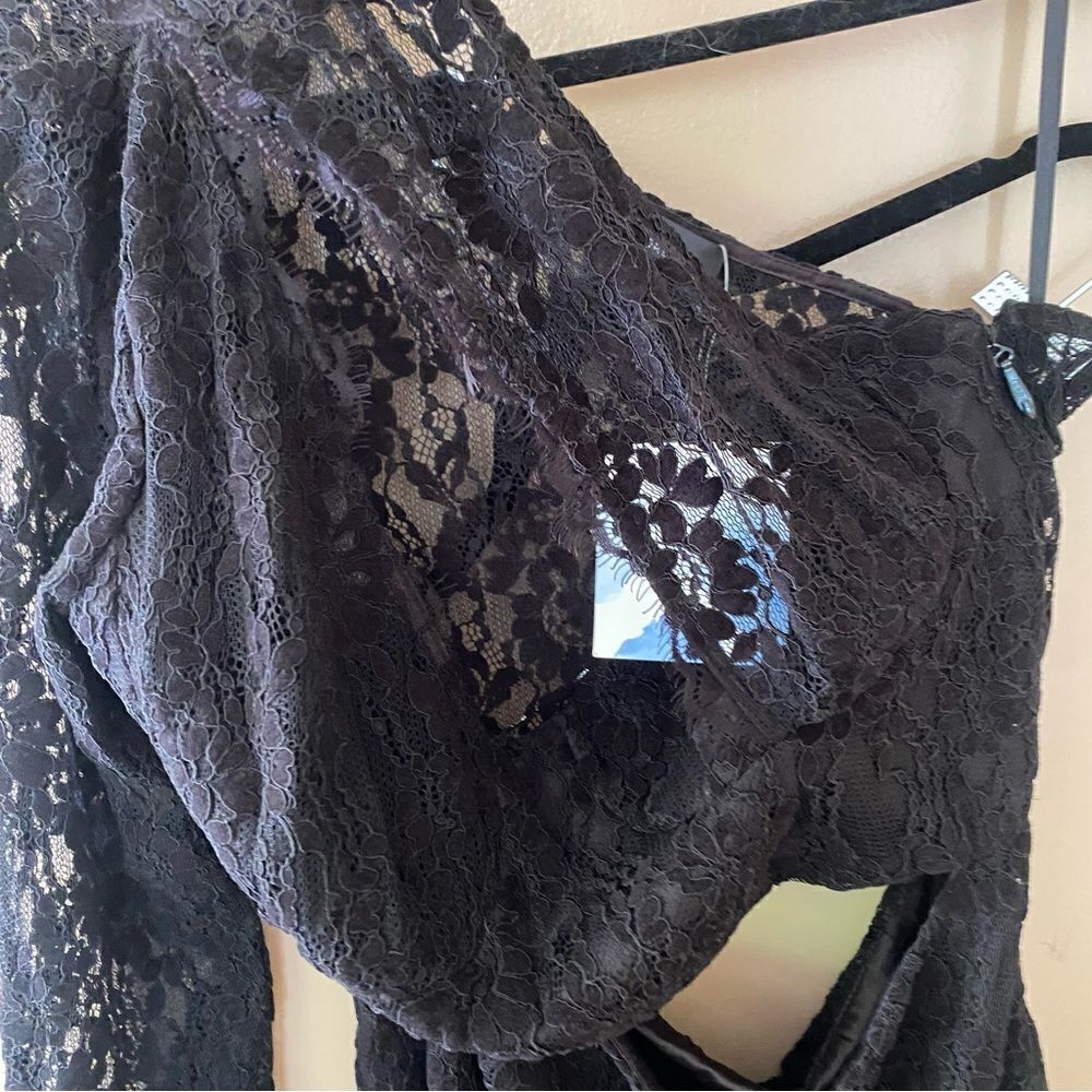 Majorelle Annel Dress Black Lace Asymmetrical Cut Out Going Out Revolve Sz L NWT - Picture 9 of 12